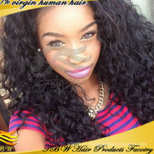 2014 Nueva llegada Pretty Girl African Afro Virgen Remy rizado rizado encaje completo trenzado pelucas